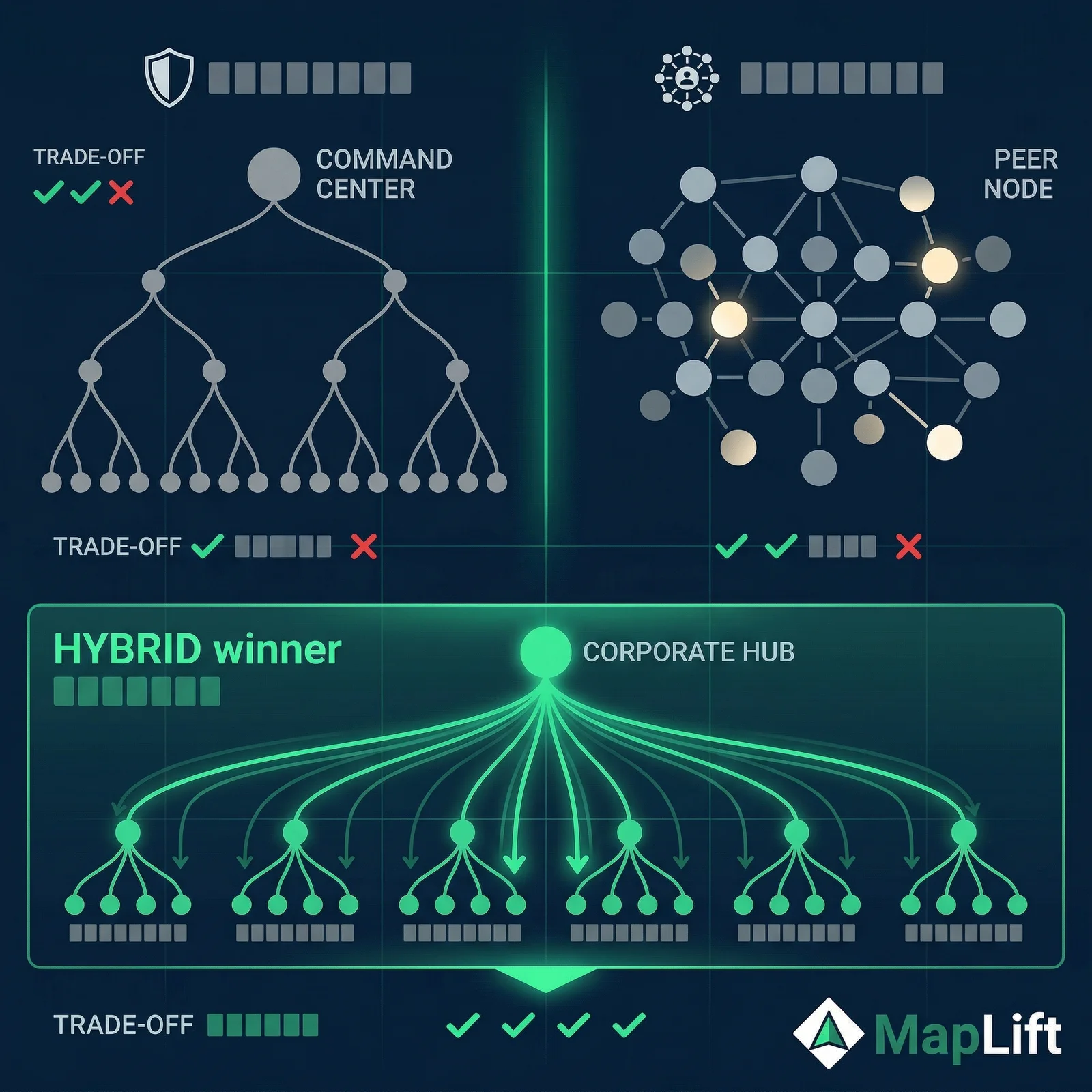 Centralized vs decentralized vs hybrid multi-location review management model comparison