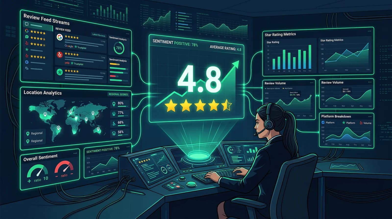 Reputation.com alternatives dashboard — enterprise reputation management data streams and review metrics