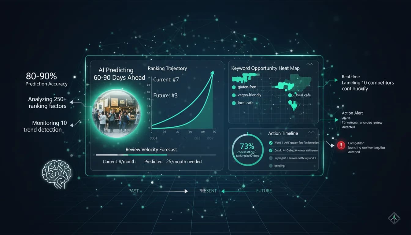 ROI improvement chart showing ranking position improvements over time with manual versus AI comparison